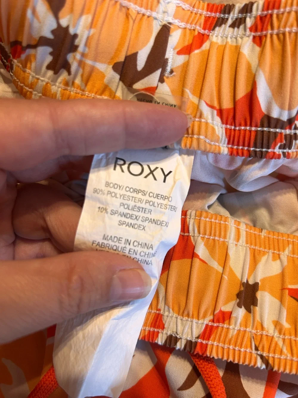 Roxy Orange Brown Floral Board Shorts Size Medium - Picture 6 of 12
